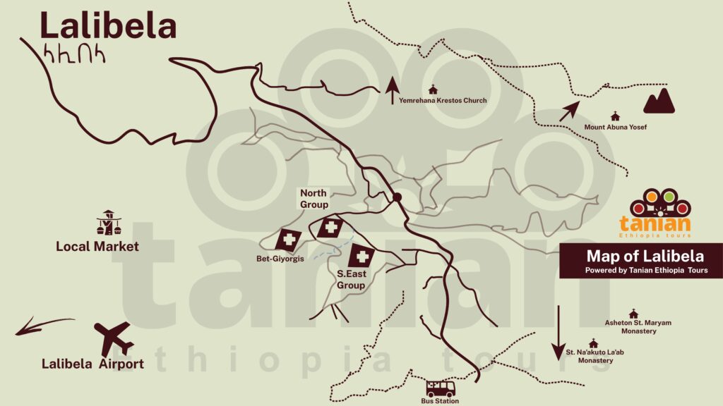 Map of Lalibela - Tanian Ethiopia Tours